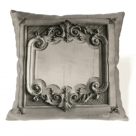 Warm Grey Haussmann panelling cushion