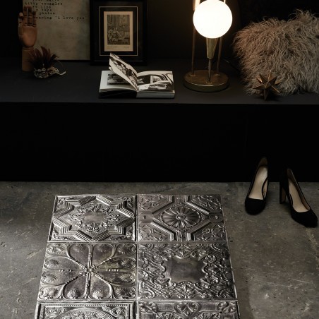 Silver Spirit antic tin tile rug Selena