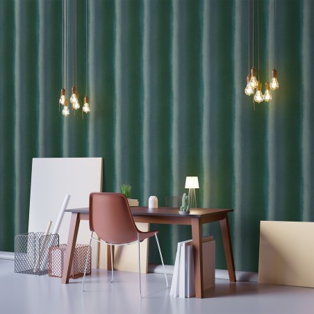 Shibori green curtains wallpaper