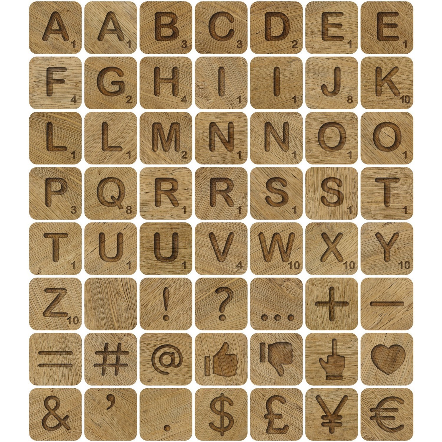 TEN A to Z in Stock! Individual 10 Black  Scrabble Tiles Letters Letter D 