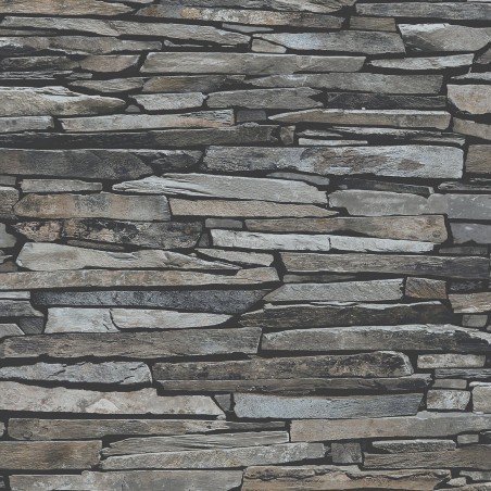 Rustic stone wall wallpaper - gray