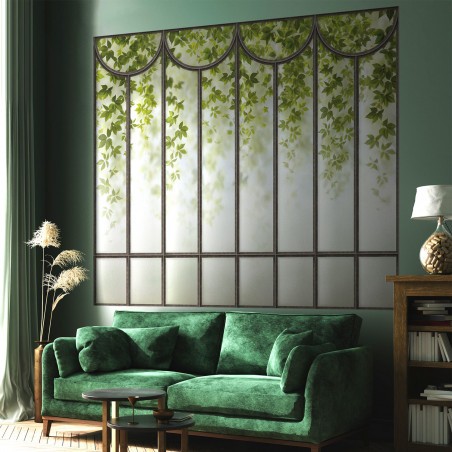 Papier peint panoramique verrière végétalisée romantique