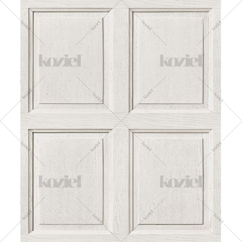 English wood paneling wallpaper - Porcelaine white