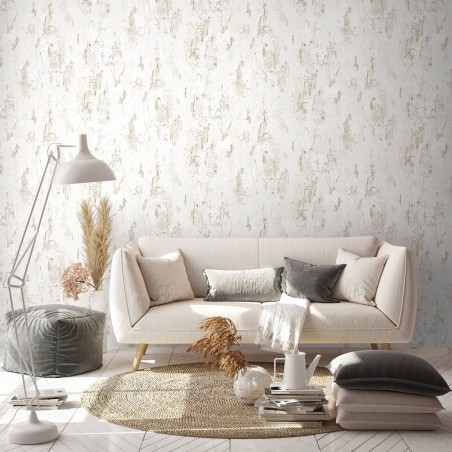 Antique painted wall wallpaper - white