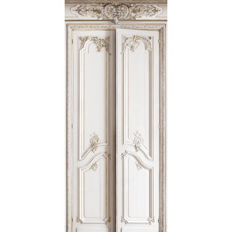 Double door with simple Haussmann panelling 133cm