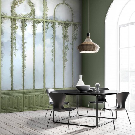 Panoramic wallpaper green sage royal greenhouse and ivy