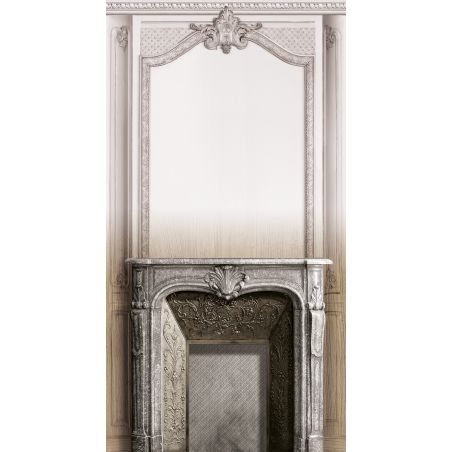 Tie and dye fireplace with Haussmann panelling decor 133cm
