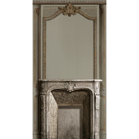 Warm grey fireplace and Haussmann panelling 133cm