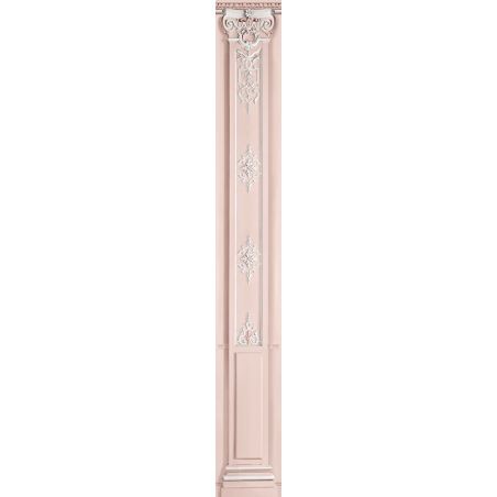 Décor boiserie Haussmannienne pastel rose poudré colonne 40cm
