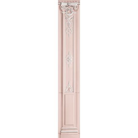 Décor boiserie Haussmannienne pastel rose poudré colonne 40cm