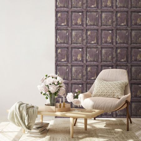 English antique wood paneling wallpaper - purple