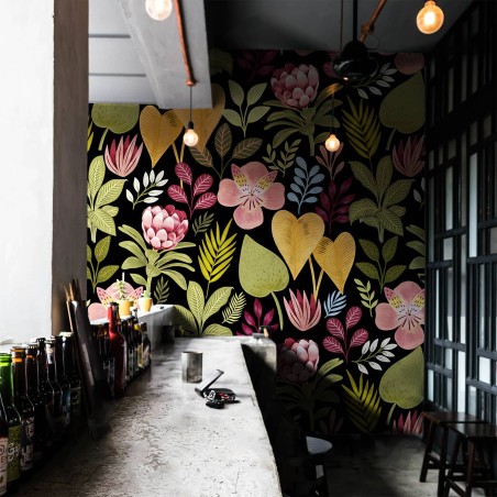 Moana exotic flowers wallpaper