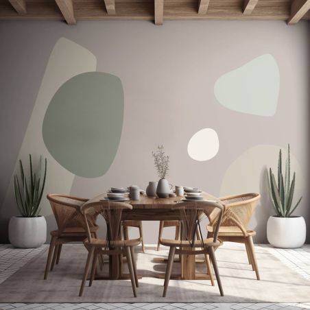 Curved Pacific Paperpaint® mural STONE - Size XL