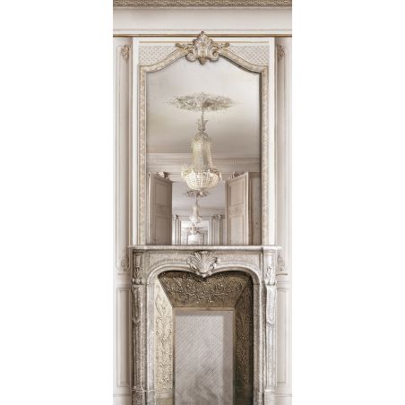 Fireplace mirror with Haussmann panelling 133cm