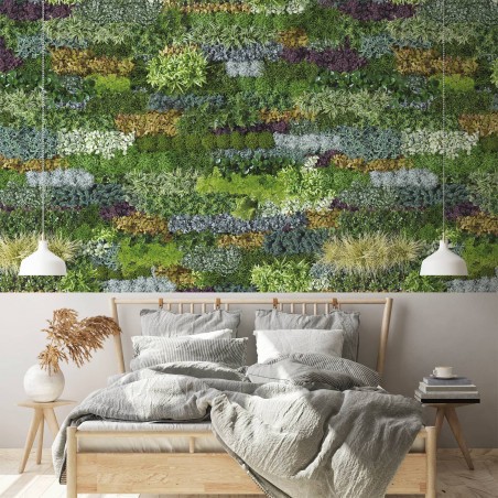 Papier peint panoramique mur végétal graphique