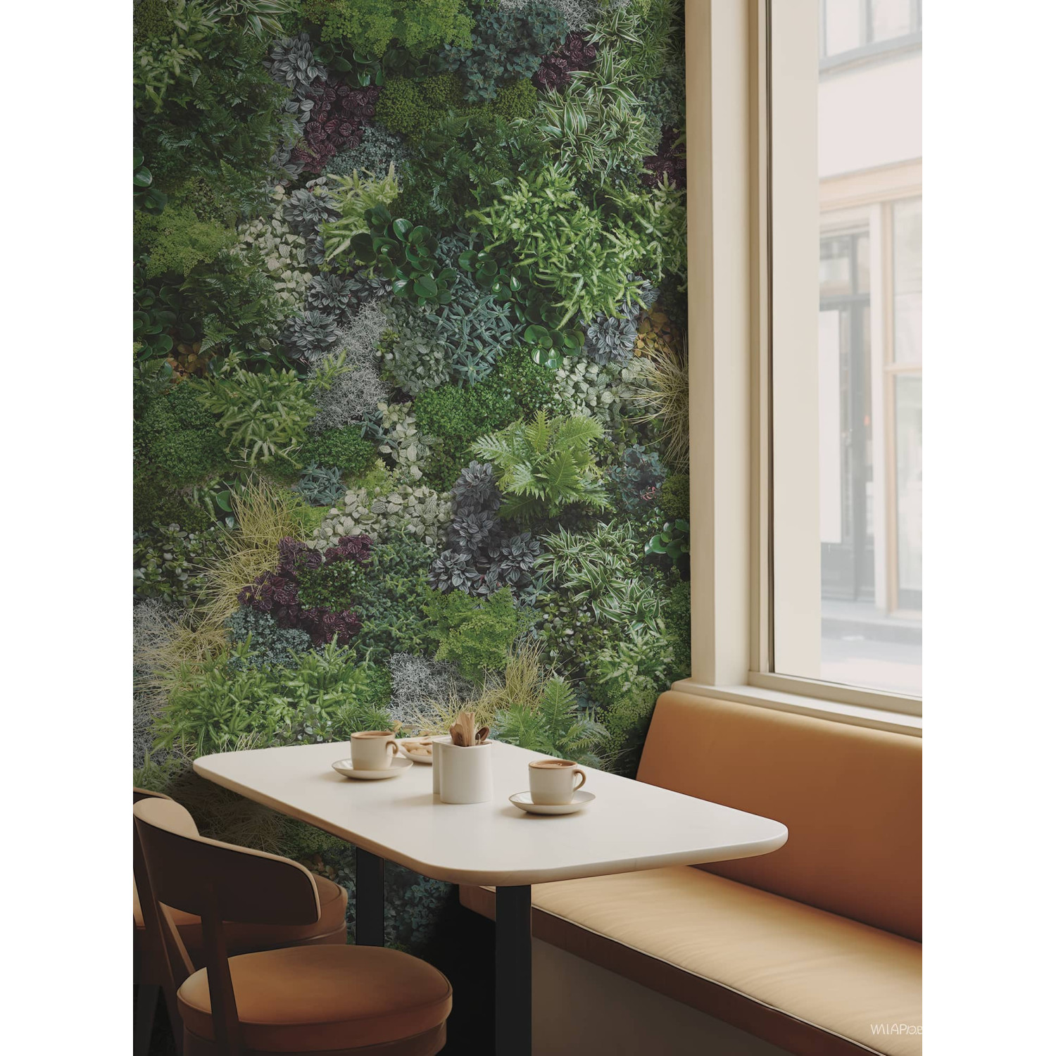 Papier peint panoramique mur végétal mix