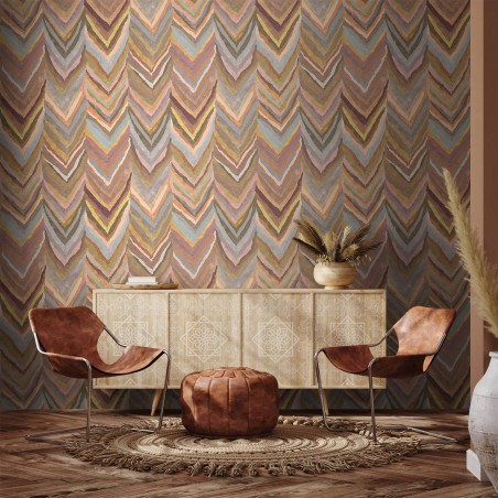 Pastel herringbone fur wallpaper by Philippe Model
