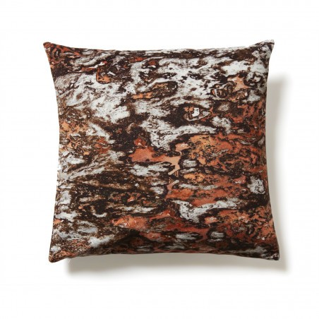 Chocolate and copper Sarrancolin marble cushion