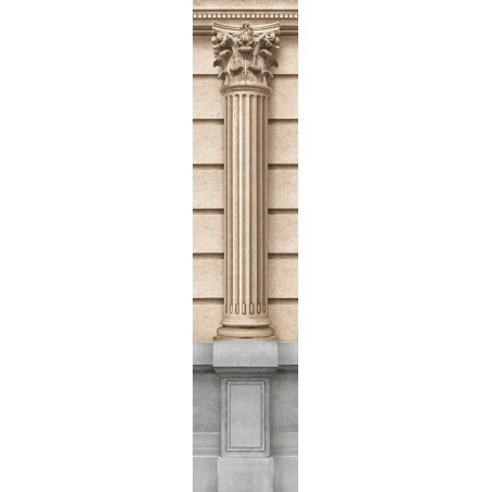 Fluted column of haussmannian facade