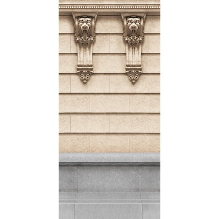 Décor façade Haussmannienne double mascarons 133cm